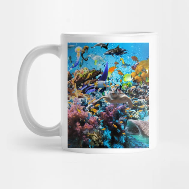 Ocean Dolphin Shark Turtle Coral Sea Fish Orca Whale Reef by Random Galaxy